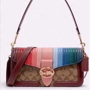 COACH Georgie Rainbow  Leather Quilting Bag